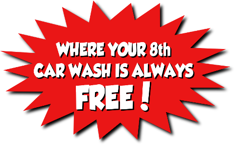 Your 8th car wash is always free!