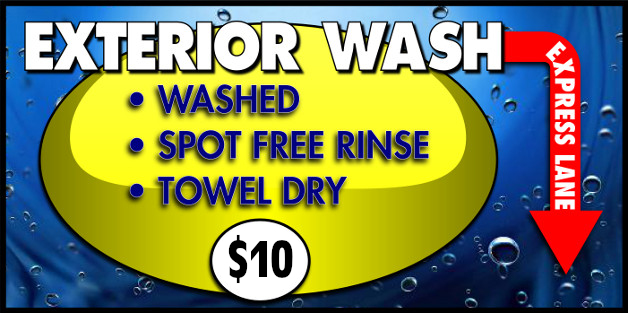 Exterior Wash Package at $10.00
